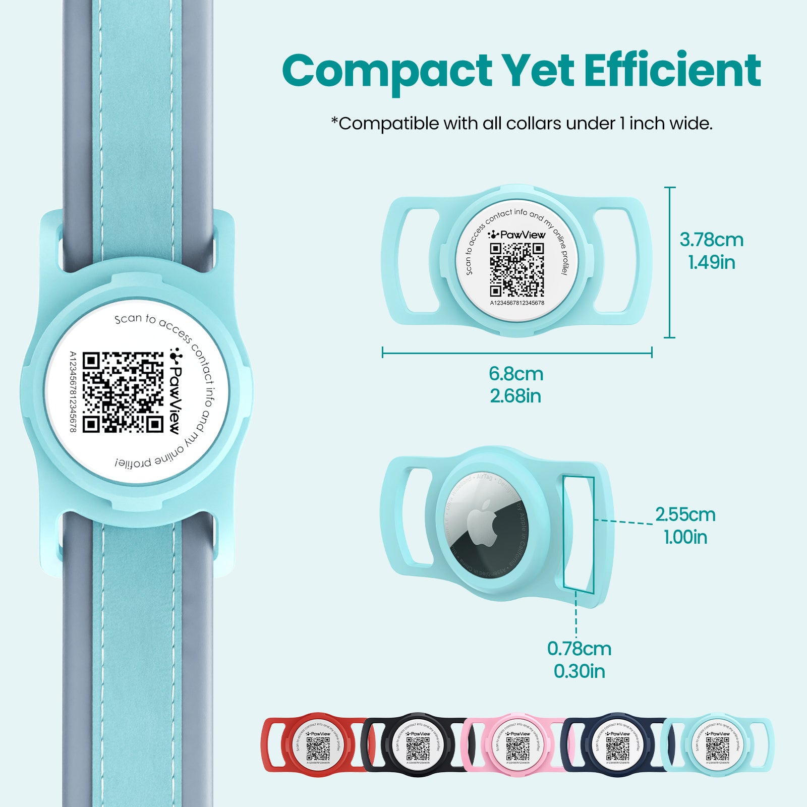 Apple AirTag dog collar for GPS and Smart QR ID tracking