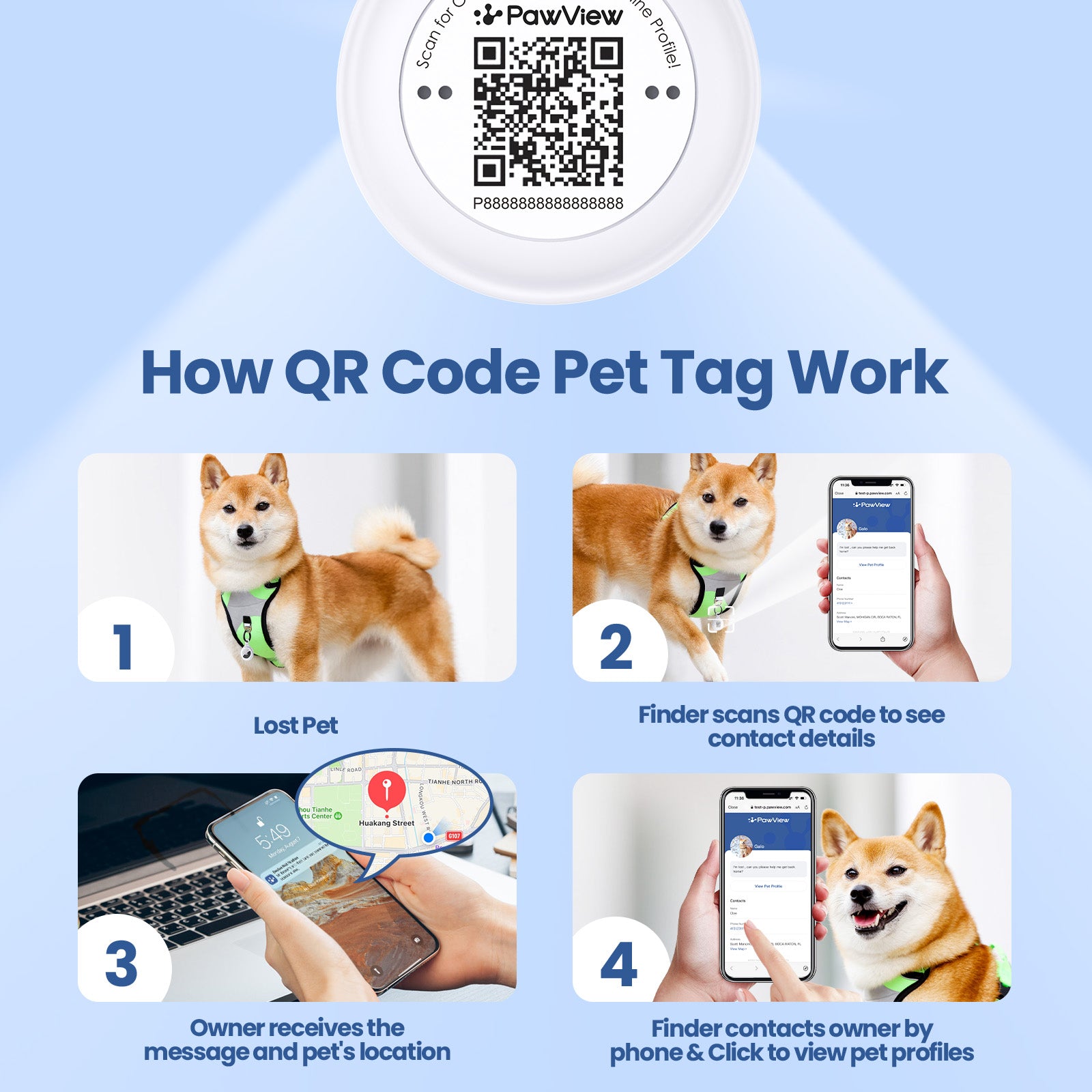 Air Tag collar holder for small pets with QR ID scanning