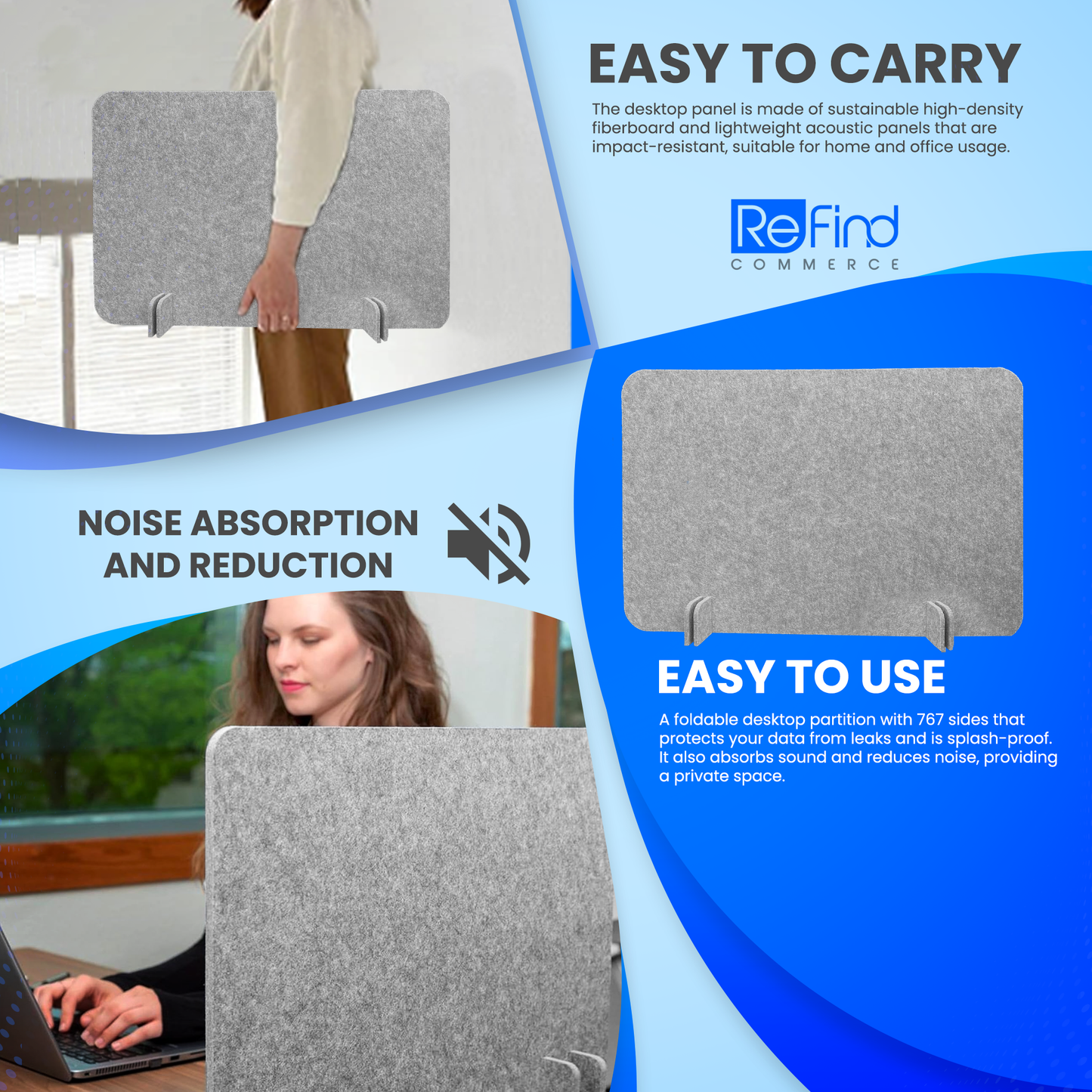 Office Privacy Screen | Privacy Desk Divider | ReFind

